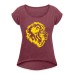 Women's T-Shirt with rolled up sleeves Lion